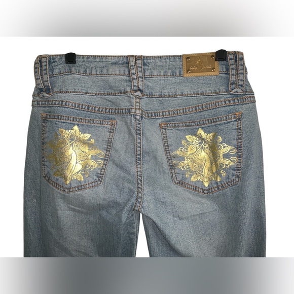 Baby Phat Denim - Vintage Y2K Authentic Baby Phat Low Rise Flare Jeans With Gold‎ Design Size 9